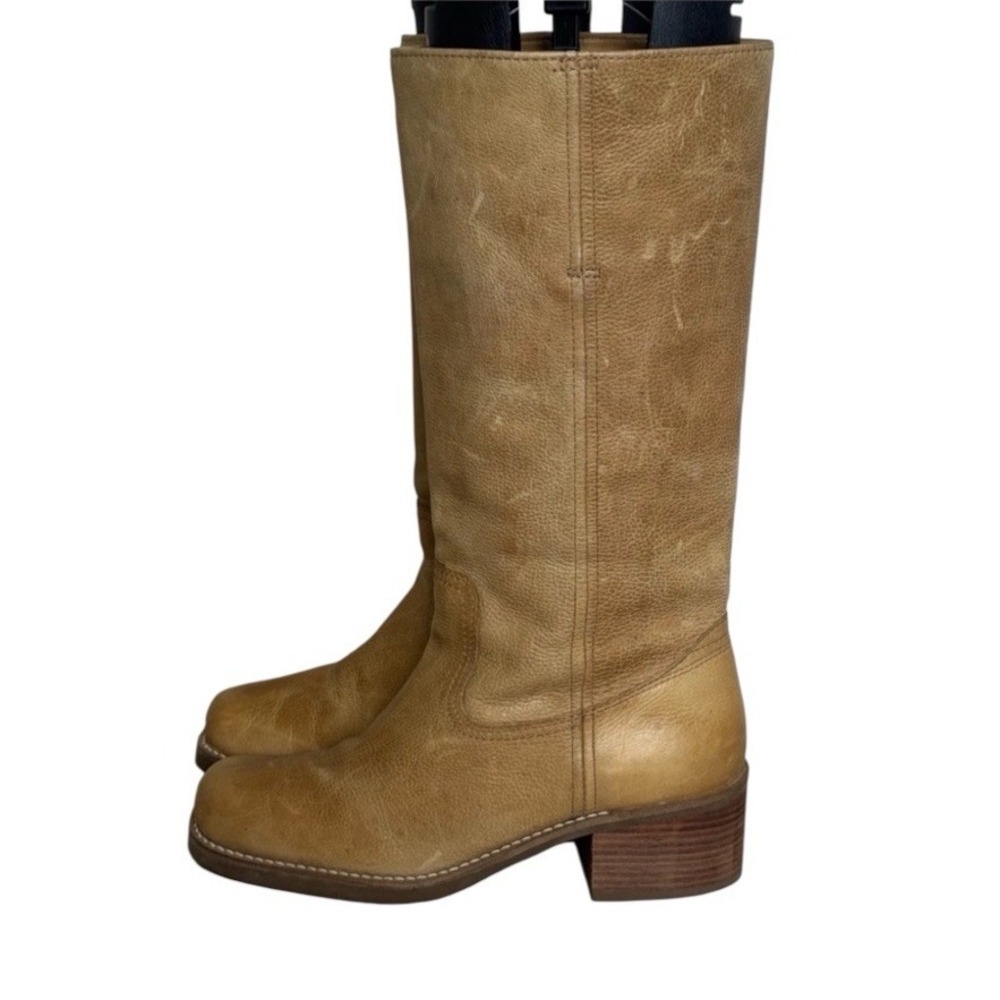Amanda Smith Campus Cowboy Leather Boots Women's Size 10 Tan